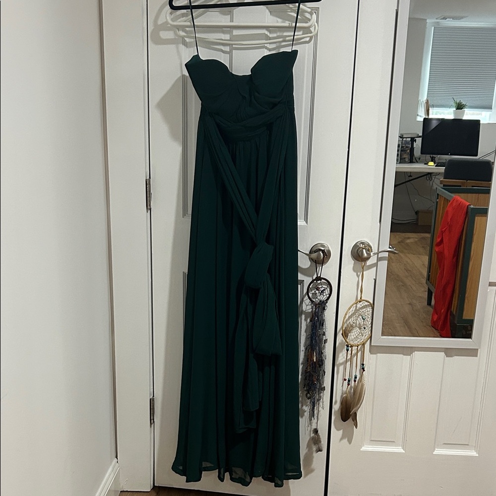 Chic Strapless Dark Green Dress